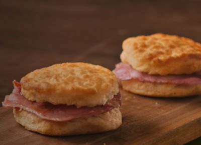 Two Bojangles Country Ham Biscuits