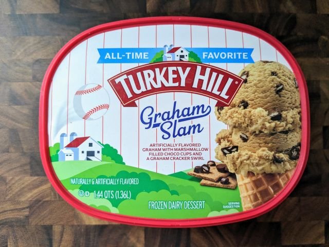 Turkey Hill Graham Slam ice cream tub.