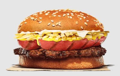 Burger King Burger with split-sausage link.