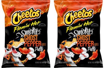 7-oz bags of Cheetos Flamin' Hot Smoky Ghost Pepper Puffs.