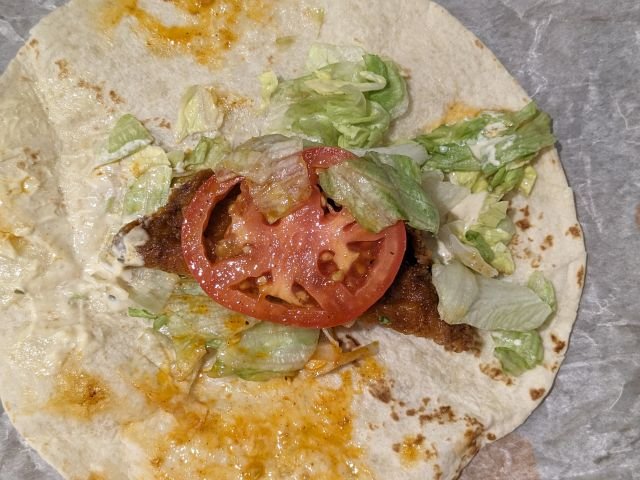 Burger King Spicy BK Royal Crispy Wrap exploded view.