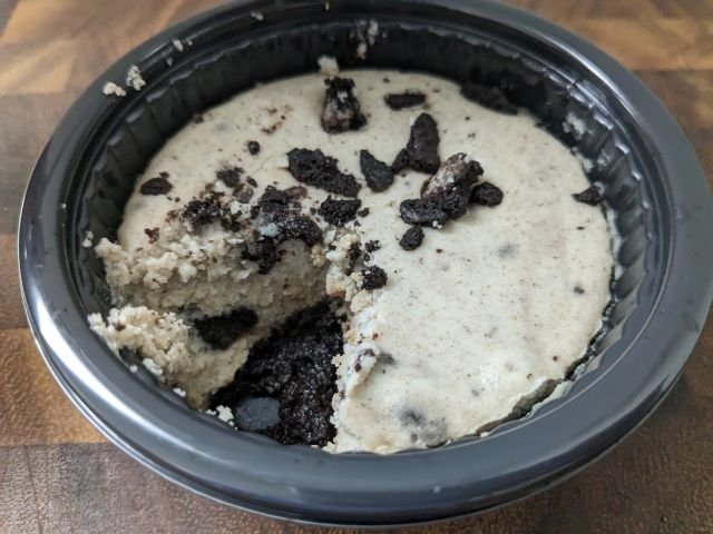 Popeyes Oreo Cheesecake Cup cross-section.